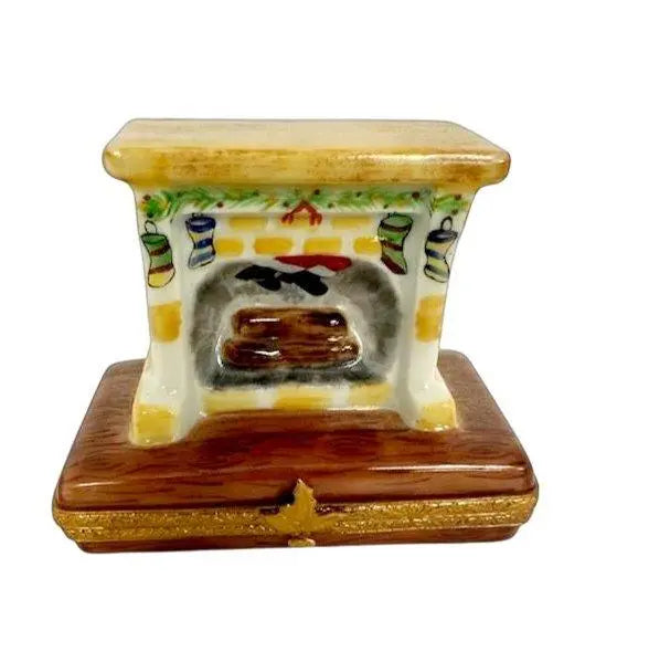 Santa in Fireplace Christmas Limoges Box Figurine Gift, view 8