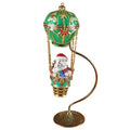 Santa in Hot Air Balloon with Brass Stand Limoges Box, a hand-painted Limoges porcelain gift