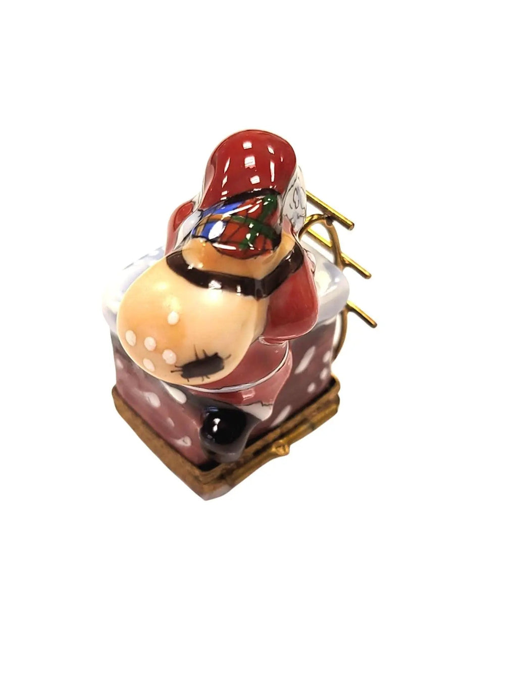 Santa on Chimney Limoges box painted by hand in Limoges, France, a gift to treasure