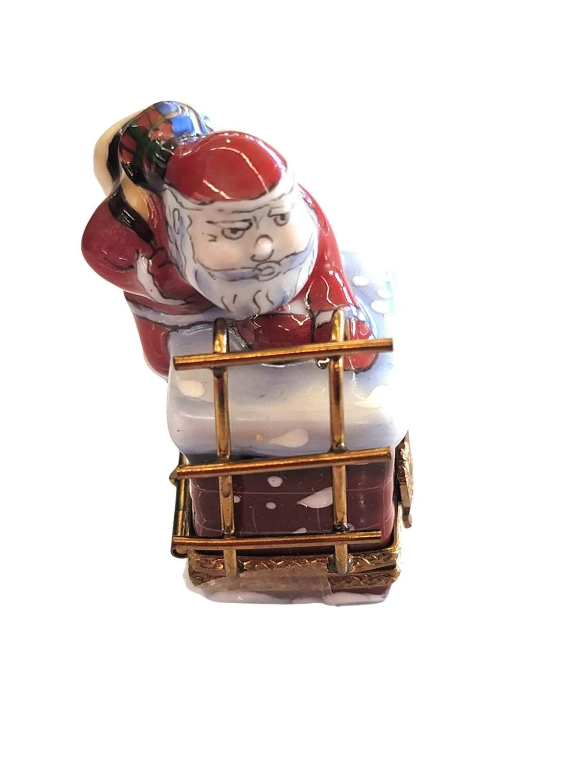 Santa on Chimney Figurine Limoges Box Figurine Gift, view 7