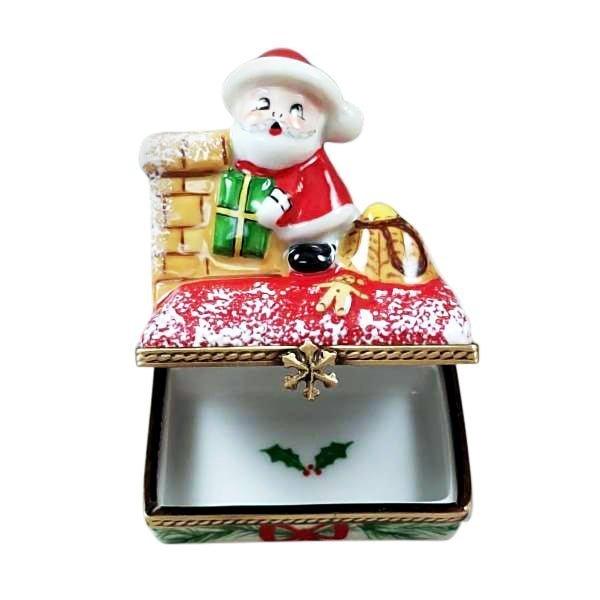 Santa on Roof with Gift Limoges Box, view 2