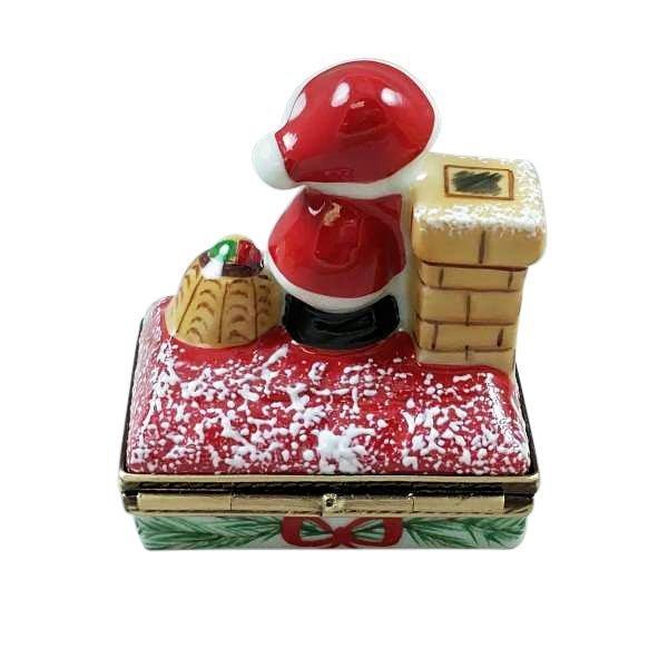Santa on Roof with Gift Limoges Box, view 3