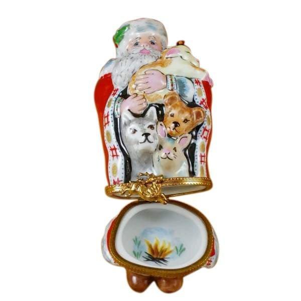 Santa with Animals Limoges Box for Holiday Decor Collectible, view 2