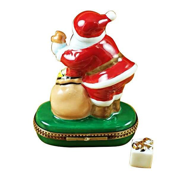 Santa with Gift Bag Limoges Box for Festive Holiday Decor, view 3