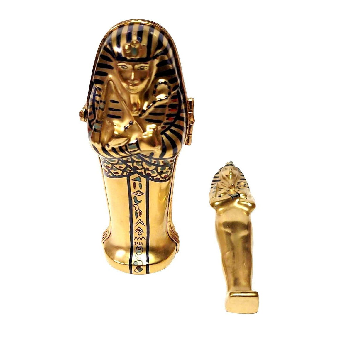 Artisan-painted Sarcophagus with Mummy Limoges box from France, a cherished collectible