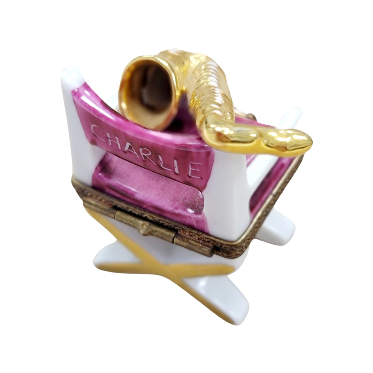 Saxophone on Chair Limoges Box Gift, view 3
