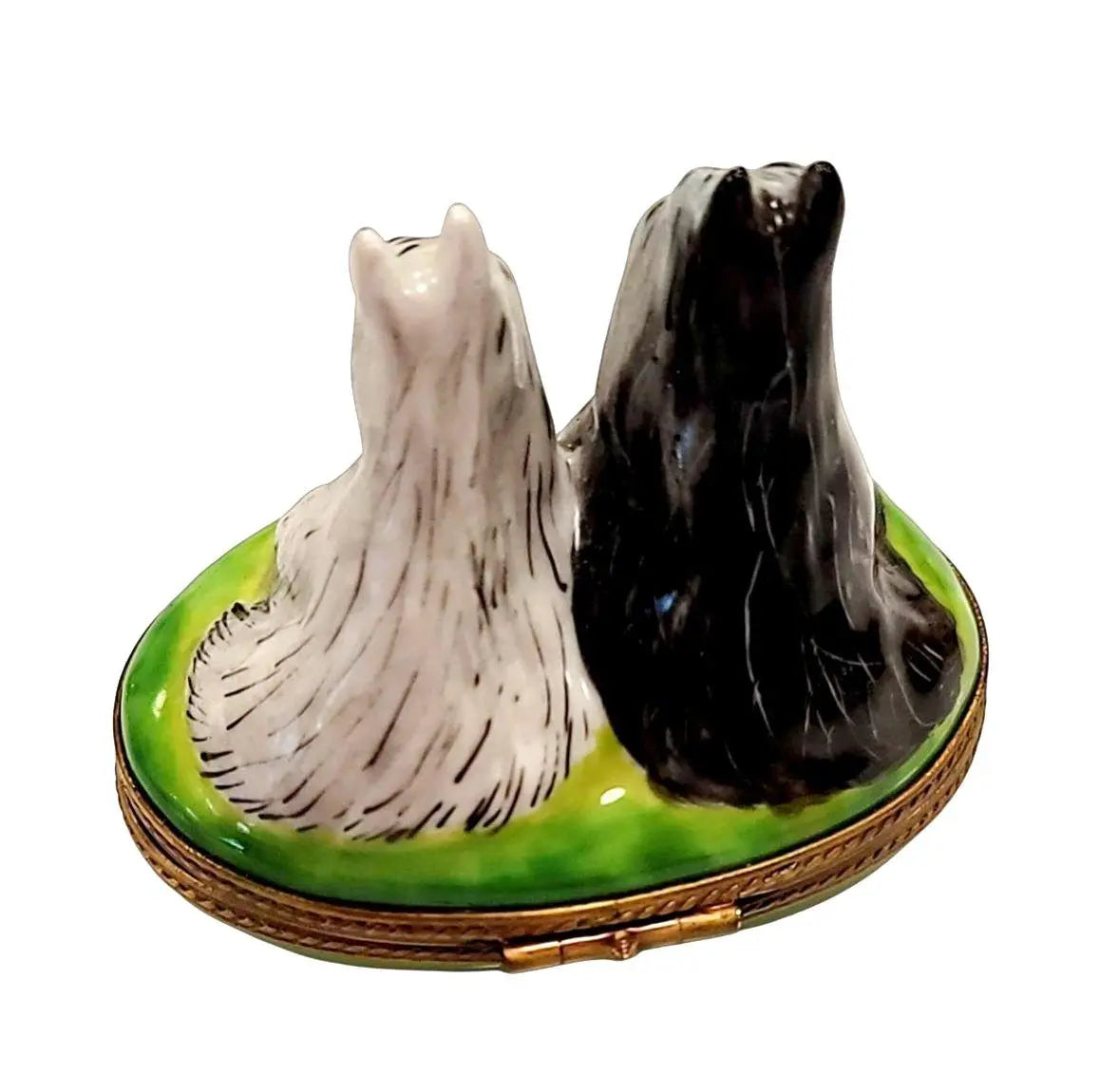 Treasured French collectible: Salt Pepper Schnauzers Limoges box, painted by hand