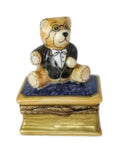 Authentic School Teddy Bear on Book Limoges box, hand-painted in France, from Limoges Boutique