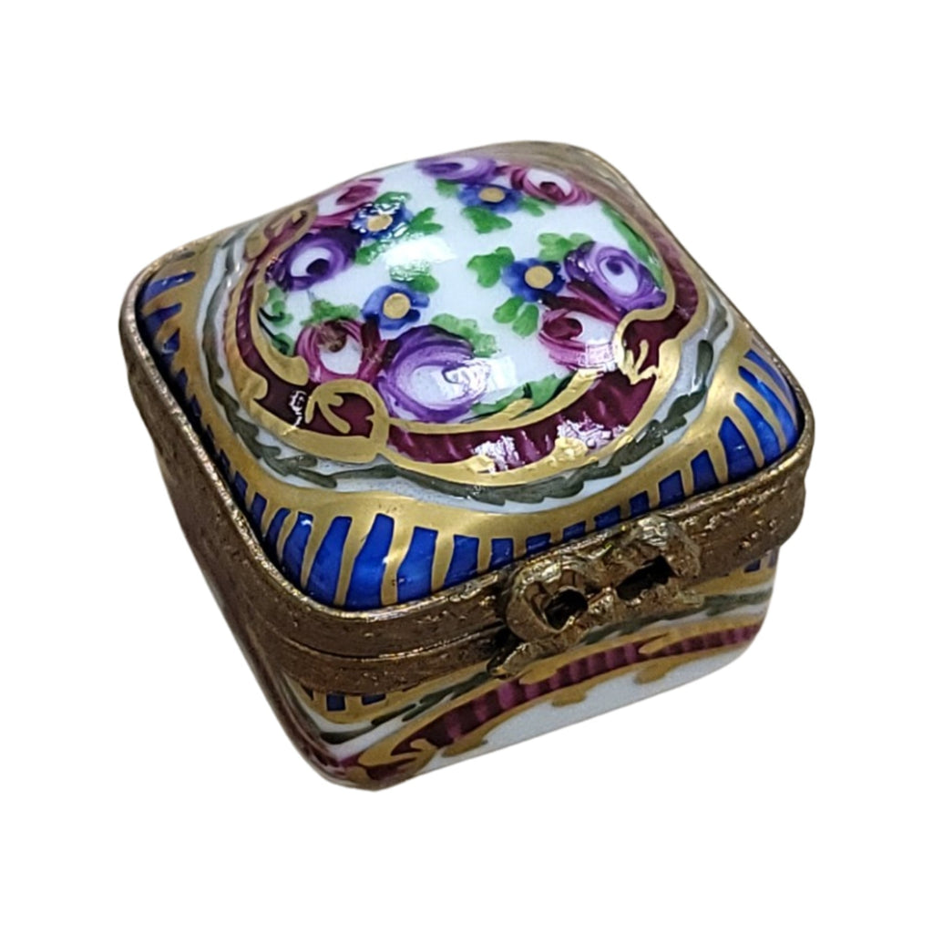 Sevre Roses Square Trinket, a hand-painted Limoges porcelain gift
