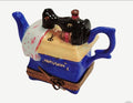 Sewing Machine Teapot for Tea Lovers, a hand-painted Limoges porcelain gift