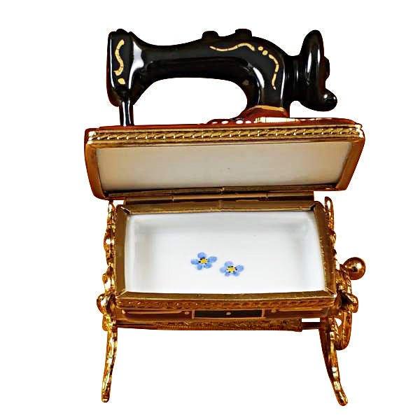 Sewing Machine on Stand Limoges Box, view 2