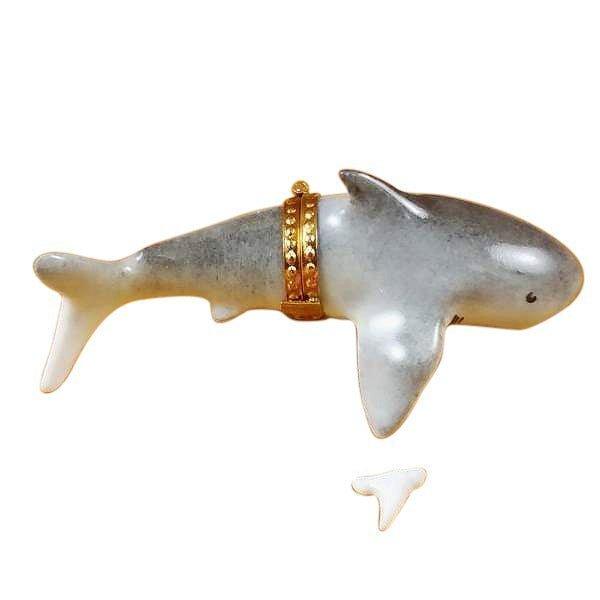 Artisan-painted Shark with Removable Tooth Limoges box from France, a cherished collectible