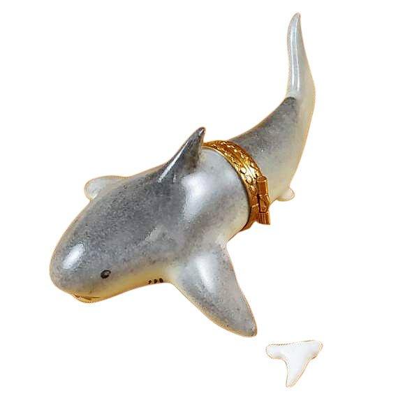 Genuine Rochard Shark with Removable Tooth Limoges box painted by hand in France, from Limoges Boutique