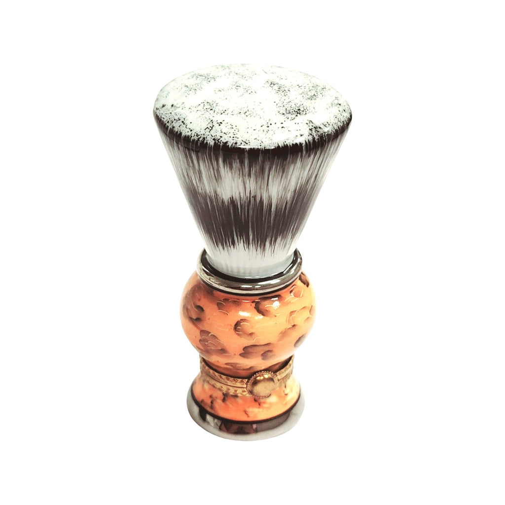 Shaving Brush Brown Limoges Box Gift for Collectors, a hand-painted Limoges porcelain gift