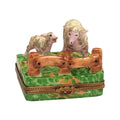 Sheep and Lambs Delight for Farm Lovers, a hand-painted Limoges porcelain gift