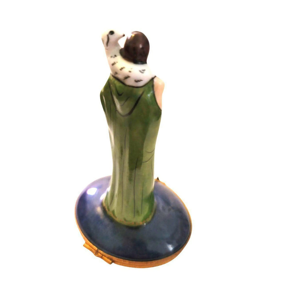 The Large Shepard Boy with Sheep on Dark Blue, a Limoges keepsake with true French charm