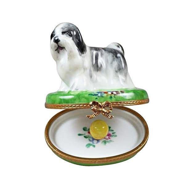 Fine art lovers will admire this Shih Tzu Grey Limoges box