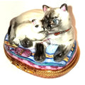 Limoges Boutique presents the Siamese Cat Kitten 1 750, a genuine Limoges box painted by hand in France