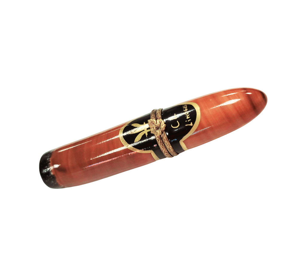 Single Cigar Limoges box painted by hand in Limoges, France, a gift to treasure