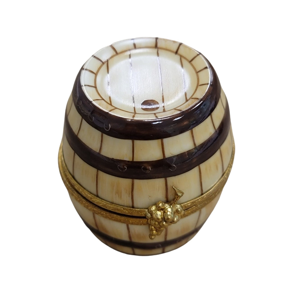 Six Wine Bottles in Barrel Figurine, a hand-painted Limoges porcelain gift