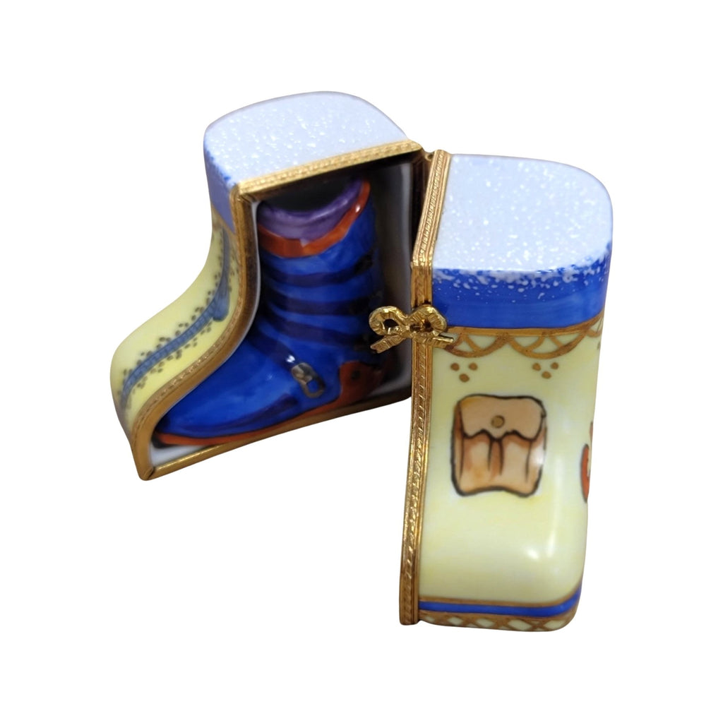 Ski Boots in Case Skiing Skier Limoges Box Figurine, view 5