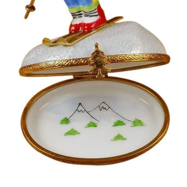 Skier on Mountain Limoges Box USA, view 2