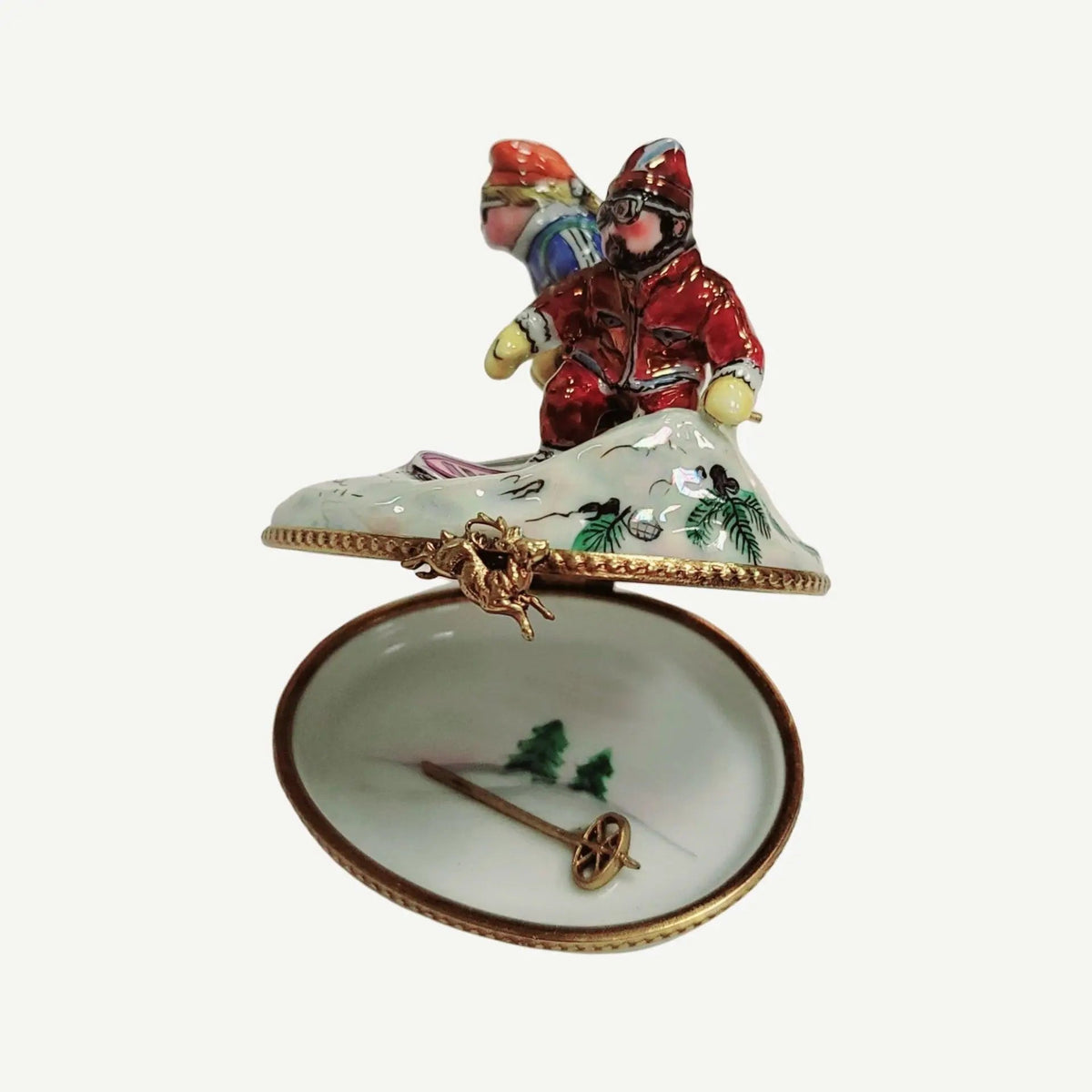 Skiers Skiing Limoges Box for Ski Lovers, view 2