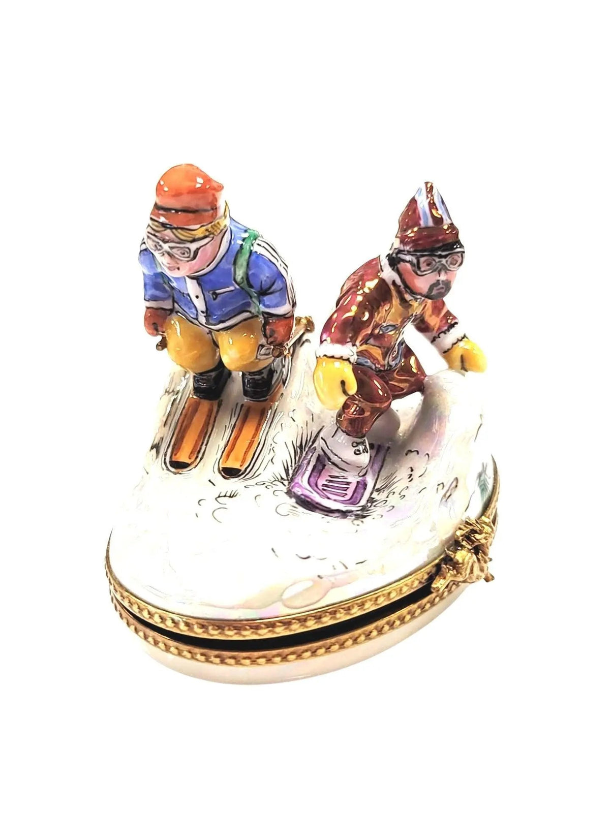 Skiers Skiing Limoges Box for Ski Lovers, view 3