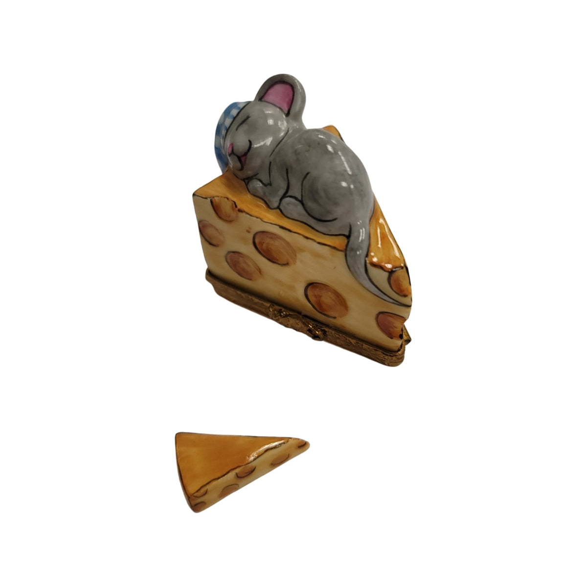 Mouse on Cheese Sleeping Limoges Box, view 4