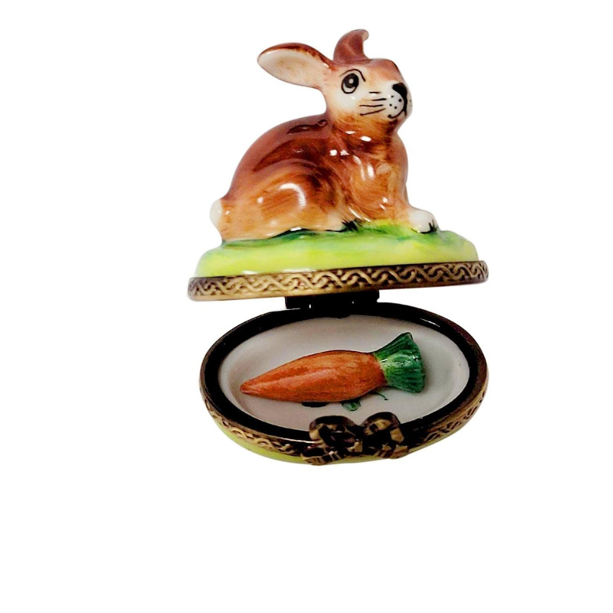 Small Bunny with Removable Carrot Limoges Box, view 3
