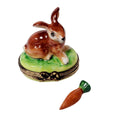 Authentic Rochard Small Bunny with Removable Carrot Limoges box, hand-painted in France, from Limoges Boutique