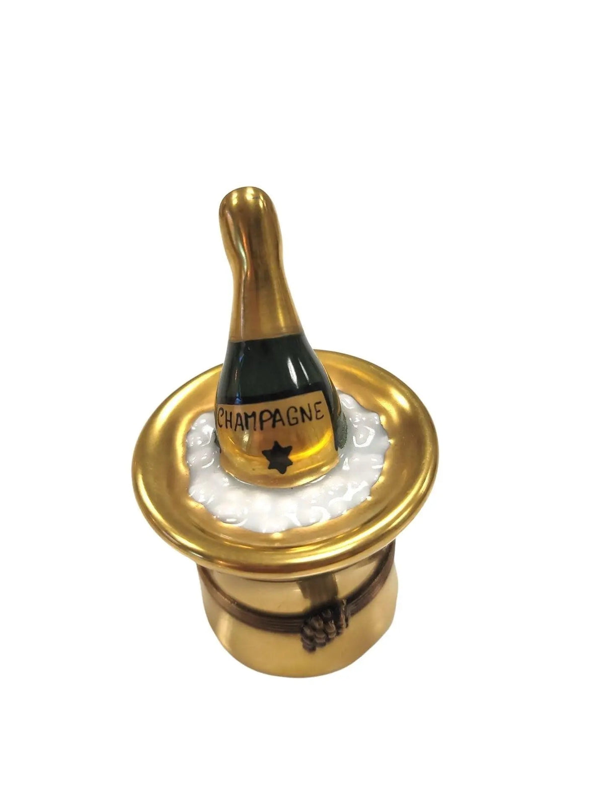 Small Champagne in Gold Bucket Limoges Box Figurine, view 3
