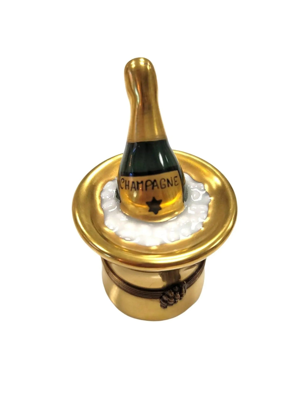 Small Champagne in Gold Bucket Limoges Box Figurine, view 4