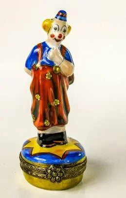 Fine art lovers will admire this Small Clown Flowers Limoges box