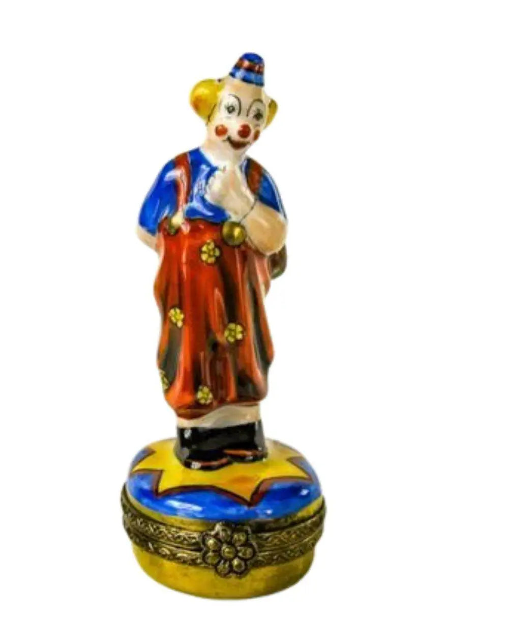 Genuine Small Clown Flowers Limoges box painted by hand in France, from Limoges Boutique