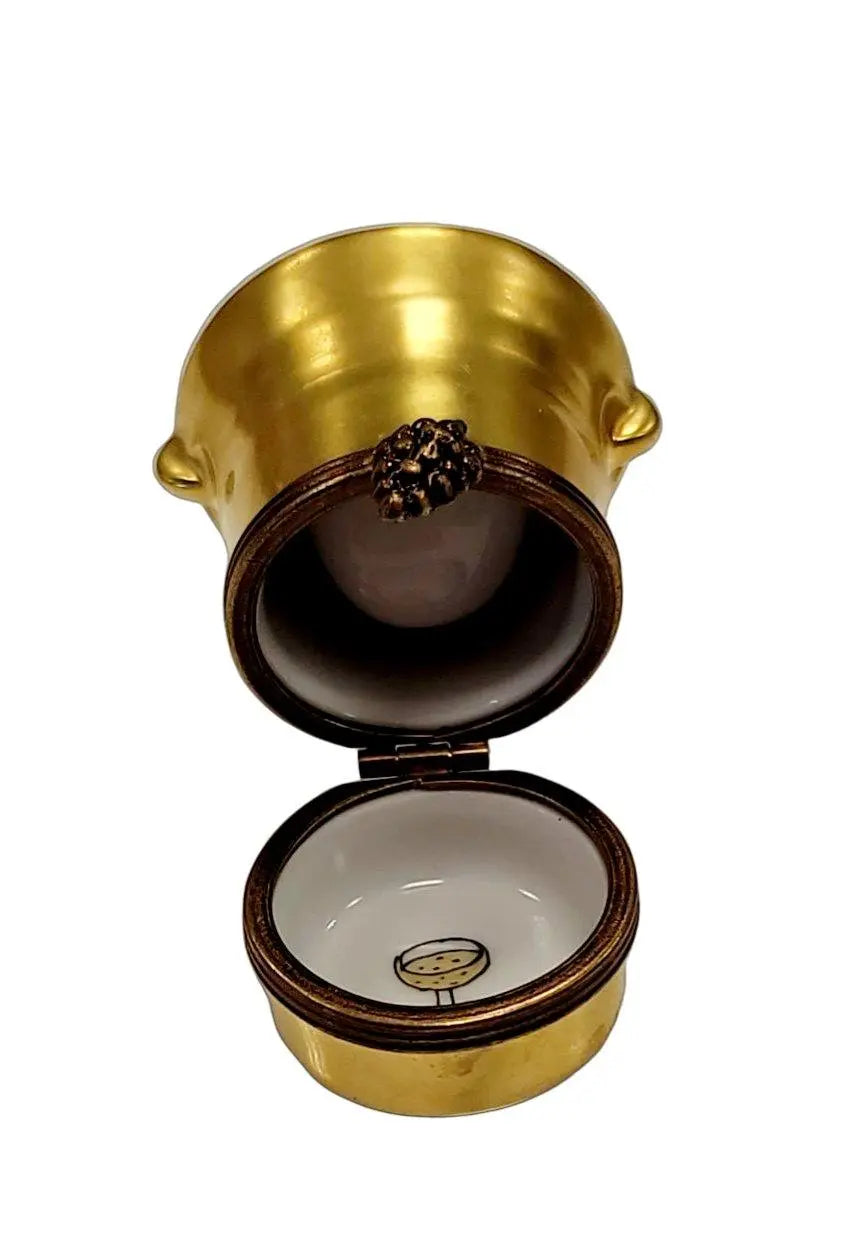 Gift idea for someone who loves France: Small Gold Champagne on Ice Limoges box