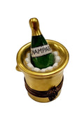 Small Gold Champagne on Ice Limoges Box, a hand-painted Limoges porcelain gift