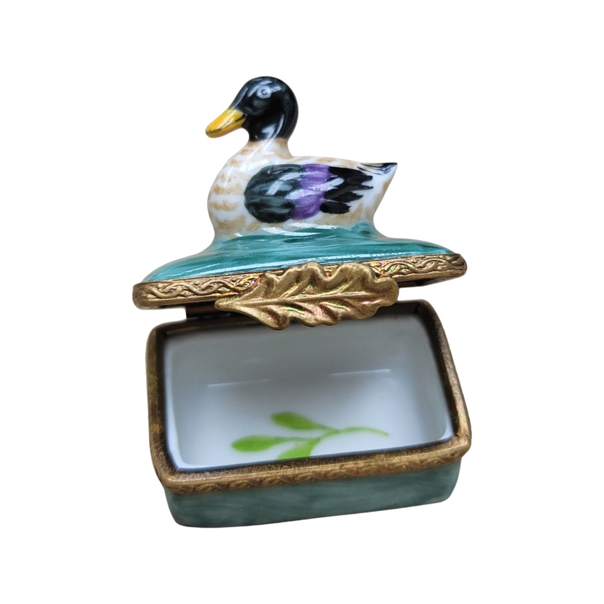 Small Mallard Duck Limoges Box, view 2
