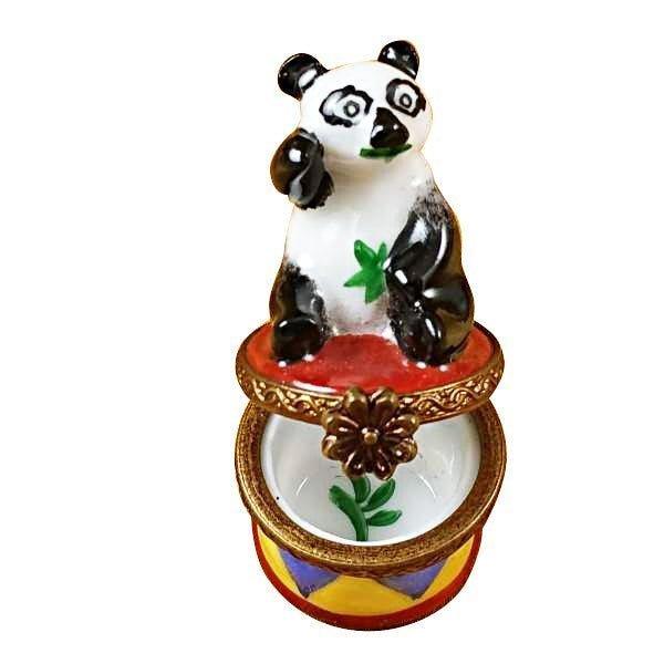 Small Panda on Round Base Limoges Box, view 2
