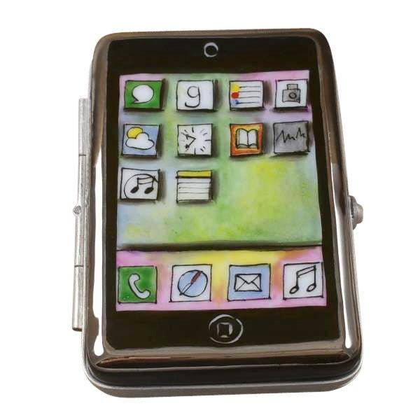 Smart Phone Limoges Box for Tech Enthusiasts, a hand-painted Limoges porcelain gift