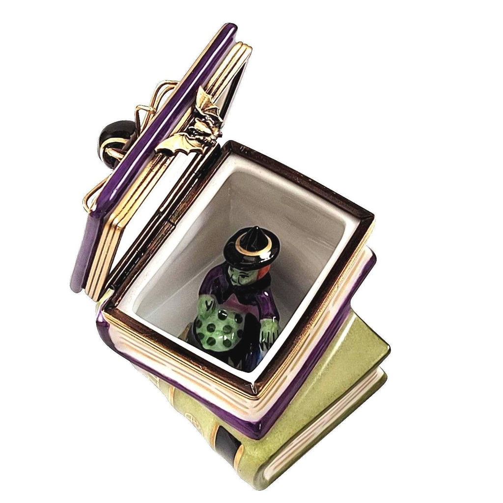 The painter's artistry shows on this Spell Books with Spider Witch Limoges box