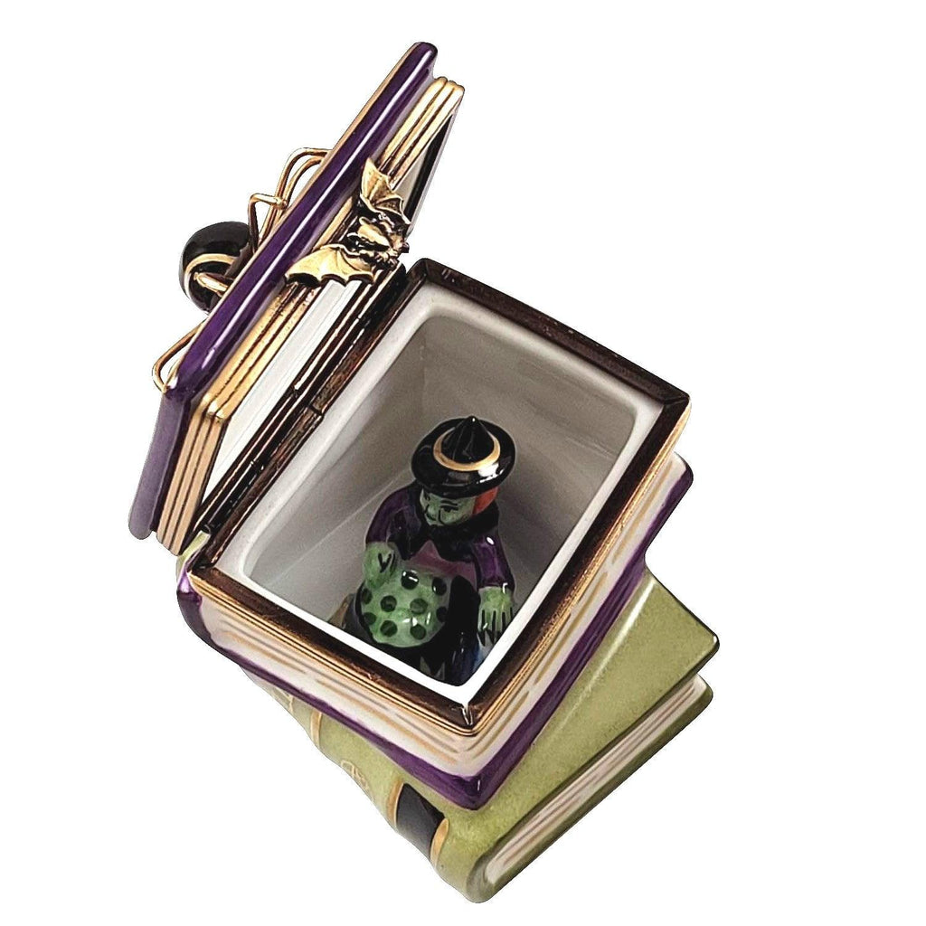 Fine art lovers will admire this Spell Books with Spider Witch Limoges box