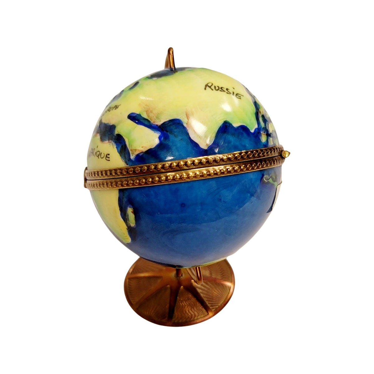 Spinning World Globe Limoges Box Figurine, view 4