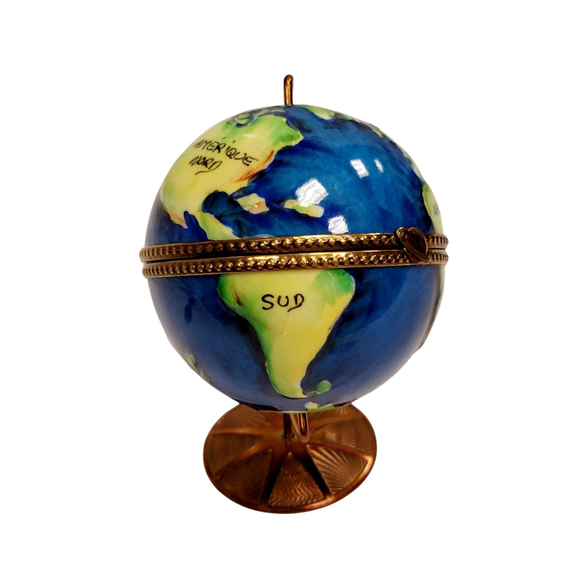 Spinning World Globe Limoges Box Figurine, view 5