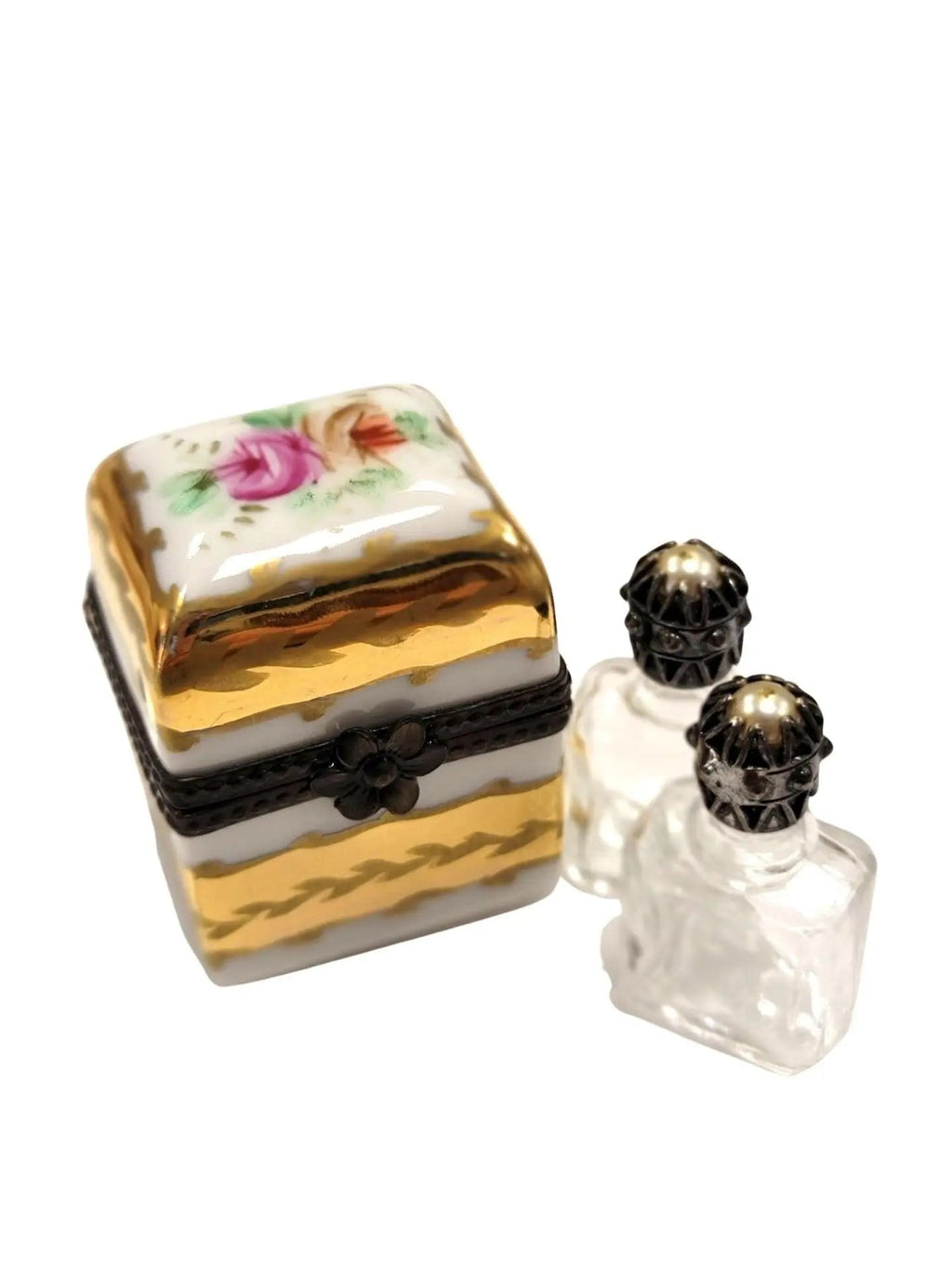 Limoges Boutique presents the 2 Perfume in Square, a genuine Limoges box painted by hand in France