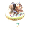 Squirrel With Acorn Limoges Box Gift, a hand-painted Limoges porcelain gift