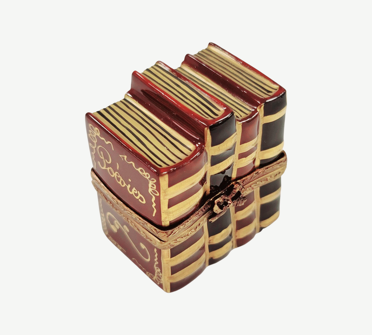 Stack of Books Poems Limoges Box Figurine, view 5