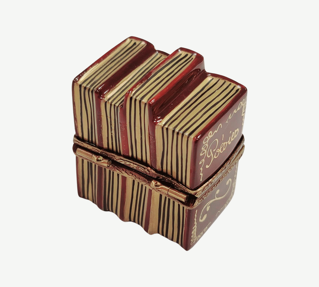 Stack of Books Poems Limoges Box Figurine, view 7