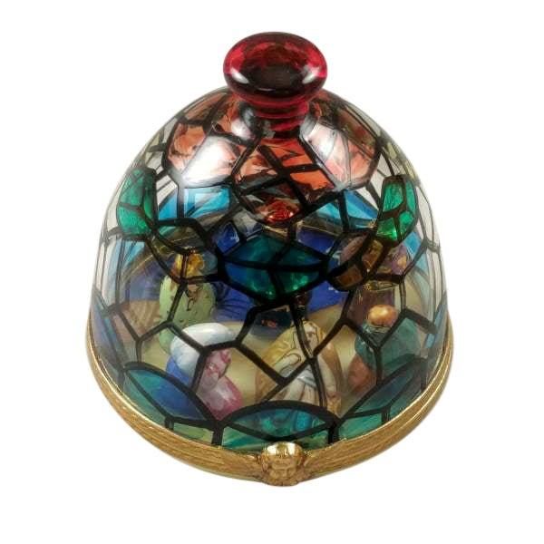 Stained Glass Dome with Nativity Inside Limoges Box, view 2