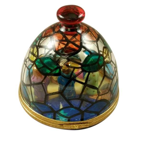 Stained Glass Dome with Nativity Inside Limoges Box, view 4